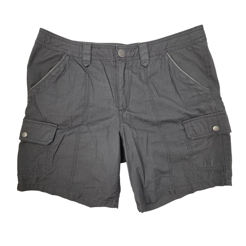 Eddie Bauer Ripstop Cargo Shorts Womens 12 Gray Hiking Utility Outdoor 46-1-18C
